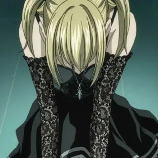 🍎 Misa Amane Death Note Anime, Mangá, Death Note, Misa Amane, Gótico, Fofo, Loira telegram sticker