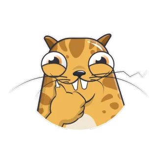 👍 кот, средний палец, грубый, обидный, мультфильм, животное, стикер telegram sticker