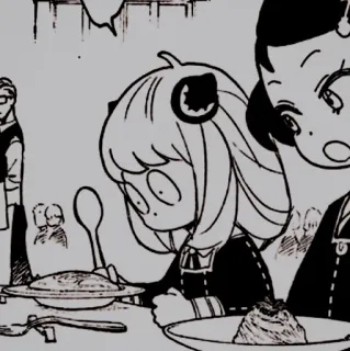 🥜 Anya Forger Spy x Family Anya Forger, Spy x Family, Anime, Manga, Śmieszne, Słodkie, Stół telegram sticker