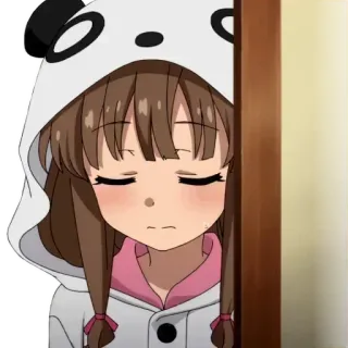 😍 Anime, Mädchen, Panda, Hoodie, Traurig, Süß whatsapp sticker