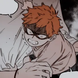 🩹 styl anime, zły, rude włosy, portret, chłopiec telegram sticker