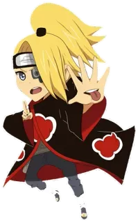 😞 Deidara Naruto Deidara, Naruto, Anime, Manga, Pegatina, Chibi whatsapp sticker