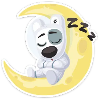 😴 ZZZ dormire, luna, cartone animato, coniglio, adesivo, sogno, riposo telegram sticker