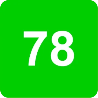 🟩 78 numero, verde, 78 telegram sticker