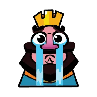 😭 King Clash Royale pleurer, triste, emoji, jeu, roi whatsapp sticker