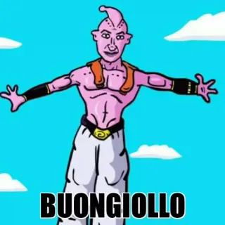 👋 Majin Buu Dragon Ball BUONGIOLLO majin buu, anime, dragon ball, buongiorno, italiano, saluto telegram sticker