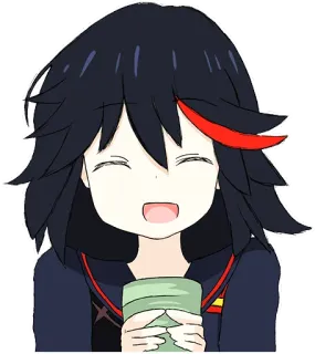 😄 Ryuko Matoi Kill la Kill Anime, Kreskówka, Słodkie, Ryuko, Kill la Kill telegram sticker