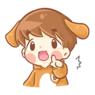 ☝️ Desenho animado, Fofo, Anime, Cachorro, Personagem, Adesivo telegram sticker