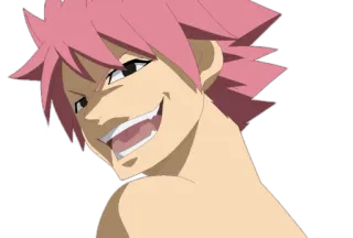 😈 Natsu Dragneel Fairy Tail アニメ, マンガ, ナツ, フェアリーテイル, ニヤリ whatsapp sticker