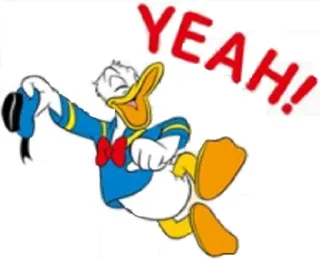 😃 Donald Duck YEAH! дональд дак, disney, мультфильм, взволнованный, праздник, анимированный, персонаж telegram sticker