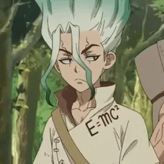 ⏱ Ishigami Senku Dr. Stone E=mc² anime, scientist, Dr. Stone, Ishigami Senku, science telegram sticker