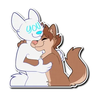 🤗 you furry, hug, embrace, cute, cartoon, anthropomorphic, affection telegram sticker