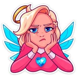 😡 天使, 翼, 女性, 漫画, ステッカー telegram sticker