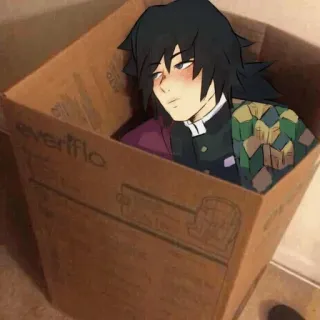 🌊 Giyu Tomioka Demon Slayer Anime, Demon Slayer, Giyu Tomioka, Karakter, Kotak, Mengantuk, Lucu, Meme telegram sticker