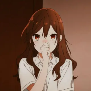 🎟 Anime, Chica, Pelo castaño, Sonrojo, Lindo telegram sticker