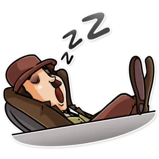 😴 zzzz somnoliento, durmiendo, cansado, siesta, dibujos animados, personaje, sombrero whatsapp sticker