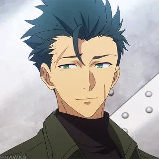 💥 Anime, Cicatriz, Homem, Sorriso irônico, Personagem telegram sticker