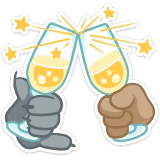 🍸 saúde, celebração, brinde, festa, parabéns, bebidas, joinha, copos whatsapp sticker