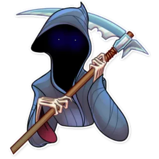 😶 ceifador, morte, foice, figura encapuzada, sombrio, mãos de esqueleto telegram sticker
