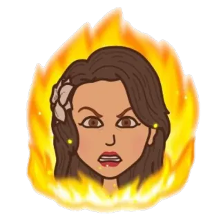 😡 Wut, Flammen, Bitmoji, Verärgert, Cartoon telegram sticker