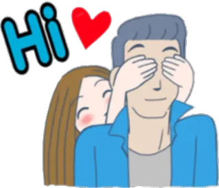 👋 Hi saudação, amor, relacionamento, desenho animado, família, afeição telegram sticker