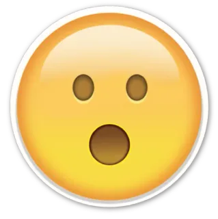 😮 Emoji, Scioccato, Sorpreso, Faccia gialla, Espressione, Reazione telegram sticker