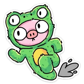 🏃‍♂️ frog, animal, cartoon, cute, funny, sticker telegram sticker