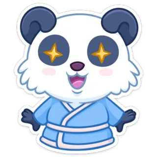 🤩 panda, słodki, kawaii, zwierzę, kreskówka, naklejka telegram sticker
