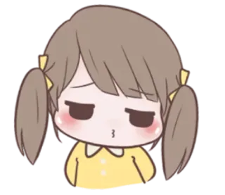 🌙 Cartoon, Verdrietig, Meisje, Leuk, Anime whatsapp sticker