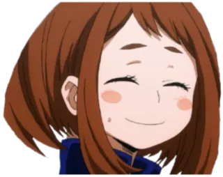 😊 Ochaco Uraraka My Hero Academia 动漫, 御茶子, 丽日, 我的英雄学院, 可爱, 微笑 telegram sticker