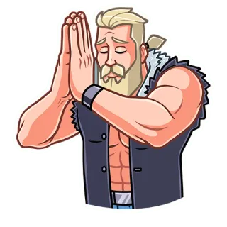 🥺 man, prayer, serious, muscular, blonde, beard whatsapp sticker