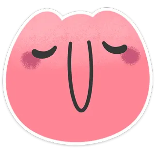 😊 ピンク, チーク, 可愛い, シンプル, 漫画, 顔, 眠い telegram sticker