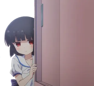 👀 Anime, Garota, Porta, Espiar, Fofo telegram sticker