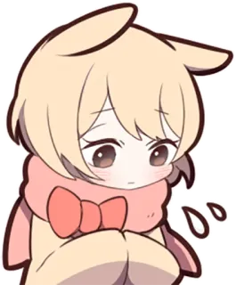 😔 动漫, 漫画, 卡通, 难过, 可爱, 卡哇伊, 角色 telegram sticker