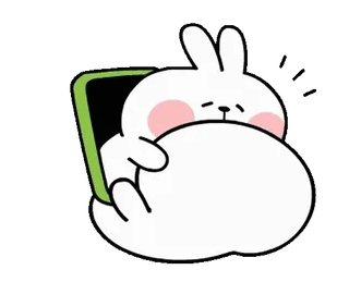 😘 кролик, белый, милый, спящий, отдых, мультфильм, cartoon telegram sticker