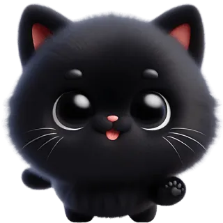 ☺️ gato, animal, fofo, adesivo, gato preto, desenho animado whatsapp sticker