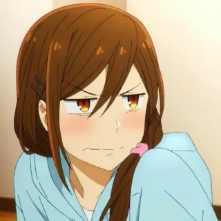 😑 anime, chica, dibujo animado, expresión, linda telegram sticker
