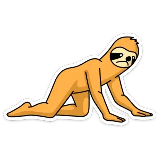 😖 preguiça, desenho animado, animal, rastejar whatsapp sticker