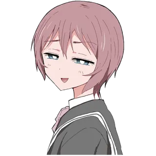 😏 anime, girl, school uniform, smug, cartoon telegram sticker