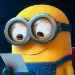 🙂 Minion Despicable Me cartoon, funny, cute, yellow, glasses telegram sticker