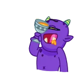 🥴 mostro, bere, viola, cartone animato, carino, bevanda telegram sticker