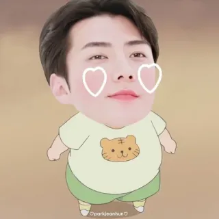🐣 parkjeanhyun Cartoon, Niedlich, Herz, Tiger, Person telegram sticker