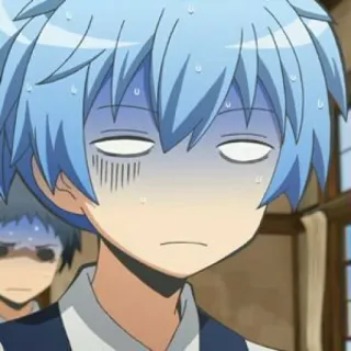 🌀 Nagisa Shiota Assassination Classroom Anime, Expressão, Chocado, Confusão, Desenho animado, Nagisa Shiota, Assassination Classroom whatsapp sticker
