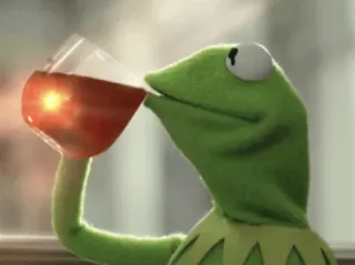 ☕️ Kermit カーミット, ミーム, お茶, カエル, マペット telegram sticker