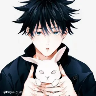 💠 Megumi Fushiguro Jujutsu Kaisen @Fushiguro anime, jujutsu kaisen, megumi fushiguro, rabbit, cute, fushiguro telegram sticker