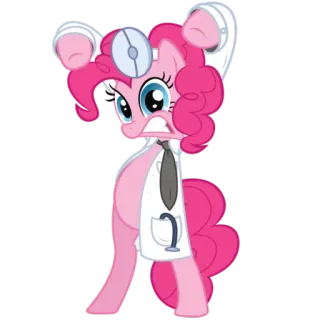 💉 Pinkie Pie My Little Pony Пони, Мультфильм, Доктор, Пинки Пай, Медицинский, Стетоскоп telegram sticker