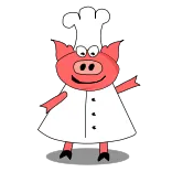 👋 schwein, koch, koch, cartoon telegram sticker