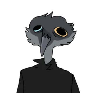 🙁 cartone animato, uccello, personaggio, illustrazione, arte telegram sticker