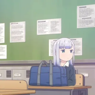 🤍 Anime, Aula, Estudiante, Bolso, Lindo, Alumno telegram sticker