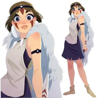 😳 Princess Mononoke Аниме, Принцесса Мононоке, Хаяо Миядзаки, Ghibli, Мультфильм, Лес, Воин, Япония telegram sticker